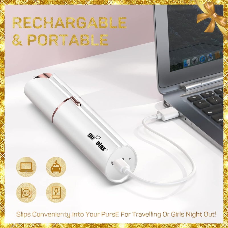 gurelax Facial Hair Removal for Women(with 2 x Replacement Heads)， Facial Hair Remover, Hair Removal Device, Best Gift for Mom/Wife/Girlfriend - Image 4